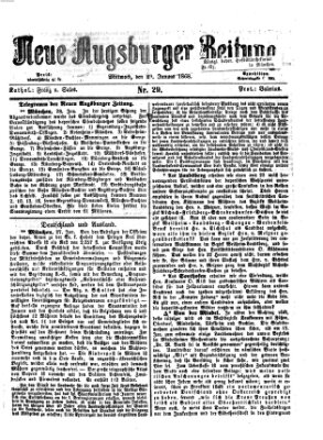 Neue Augsburger Zeitung Mittwoch 29. Januar 1868