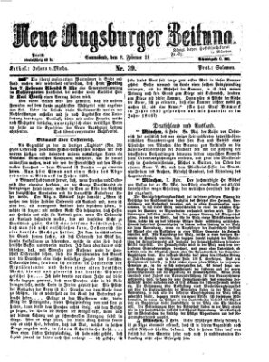 Neue Augsburger Zeitung Samstag 8. Februar 1868