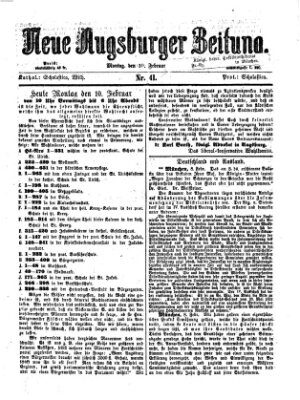 Neue Augsburger Zeitung Montag 10. Februar 1868