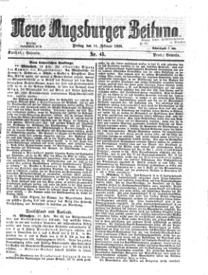 Neue Augsburger Zeitung Freitag 14. Februar 1868