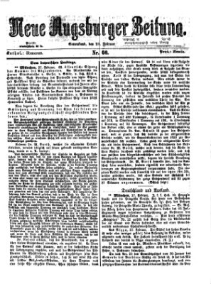 Neue Augsburger Zeitung Samstag 29. Februar 1868