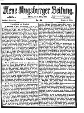 Neue Augsburger Zeitung Montag 9. März 1868