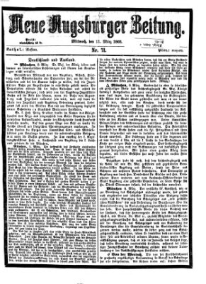 Neue Augsburger Zeitung Mittwoch 11. März 1868