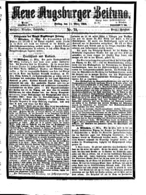 Neue Augsburger Zeitung Freitag 13. März 1868