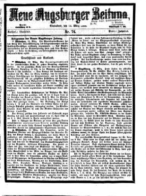 Neue Augsburger Zeitung Samstag 14. März 1868