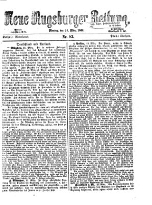 Neue Augsburger Zeitung Montag 23. März 1868