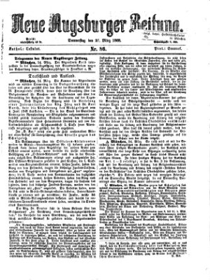 Neue Augsburger Zeitung Donnerstag 26. März 1868