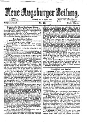 Neue Augsburger Zeitung Mittwoch 8. April 1868