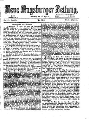 Neue Augsburger Zeitung Mittwoch 15. April 1868