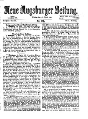 Neue Augsburger Zeitung Freitag 17. April 1868