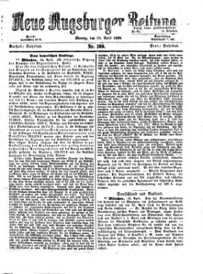 Neue Augsburger Zeitung Montag 20. April 1868