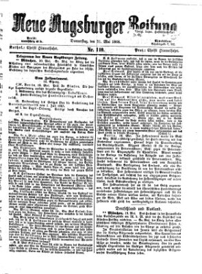 Neue Augsburger Zeitung Donnerstag 21. Mai 1868