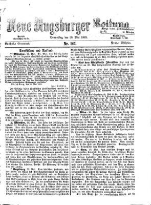 Neue Augsburger Zeitung Donnerstag 28. Mai 1868