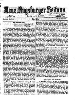 Neue Augsburger Zeitung Sonntag 14. Juni 1868