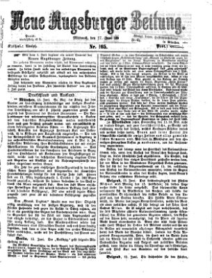 Neue Augsburger Zeitung Mittwoch 17. Juni 1868