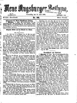 Neue Augsburger Zeitung Donnerstag 18. Juni 1868