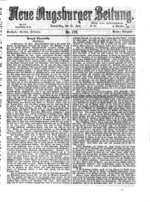 Neue Augsburger Zeitung Donnerstag 25. Juni 1868