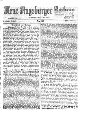 Neue Augsburger Zeitung Donnerstag 9. Juli 1868