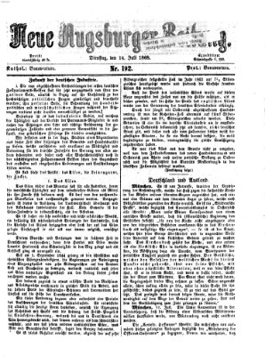 Neue Augsburger Zeitung Dienstag 14. Juli 1868