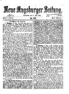 Neue Augsburger Zeitung Samstag 18. Juli 1868