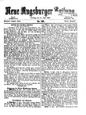 Neue Augsburger Zeitung Dienstag 21. Juli 1868