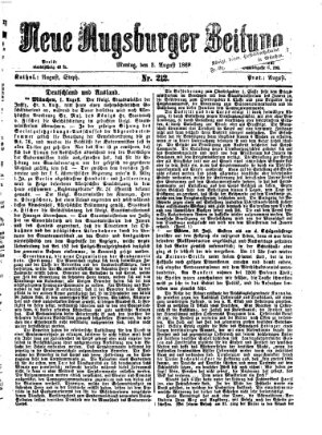 Neue Augsburger Zeitung Montag 3. August 1868