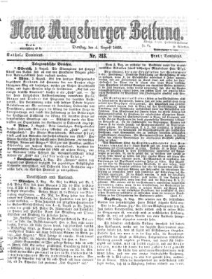 Neue Augsburger Zeitung Dienstag 4. August 1868