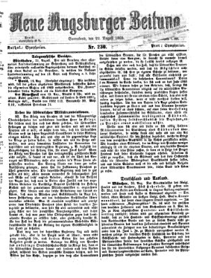 Neue Augsburger Zeitung Samstag 22. August 1868