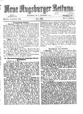 Neue Augsburger Zeitung Samstag 5. September 1868