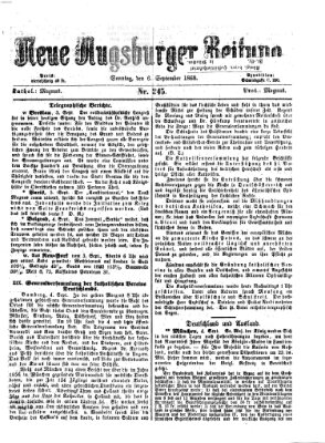 Neue Augsburger Zeitung Sonntag 6. September 1868