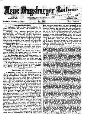 Neue Augsburger Zeitung Donnerstag 10. September 1868