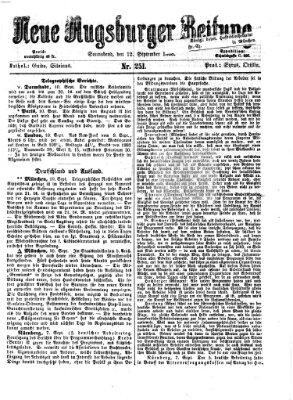 Neue Augsburger Zeitung Samstag 12. September 1868