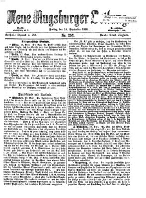 Neue Augsburger Zeitung Freitag 18. September 1868