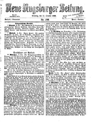 Neue Augsburger Zeitung Sonntag 11. Oktober 1868