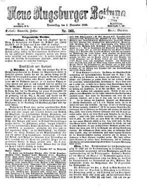 Neue Augsburger Zeitung Donnerstag 5. November 1868