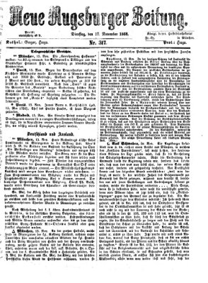 Neue Augsburger Zeitung Dienstag 17. November 1868