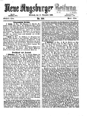 Neue Augsburger Zeitung Mittwoch 18. November 1868