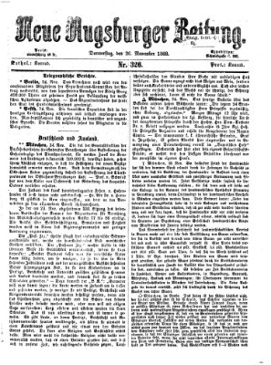 Neue Augsburger Zeitung Donnerstag 26. November 1868