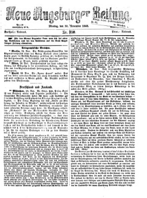 Neue Augsburger Zeitung Montag 30. November 1868