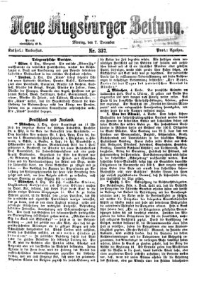 Neue Augsburger Zeitung Montag 7. Dezember 1868