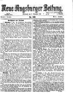 Neue Augsburger Zeitung Mittwoch 9. Dezember 1868