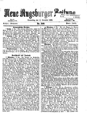 Neue Augsburger Zeitung Donnerstag 10. Dezember 1868