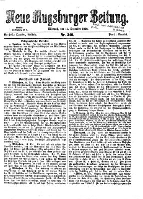 Neue Augsburger Zeitung Mittwoch 16. Dezember 1868