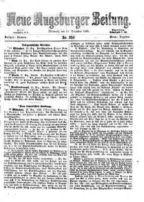 Neue Augsburger Zeitung Mittwoch 23. Dezember 1868