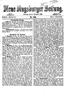 Neue Augsburger Zeitung Sonntag 27. Dezember 1868