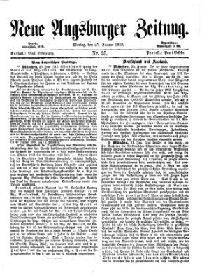 Neue Augsburger Zeitung Montag 25. Januar 1869