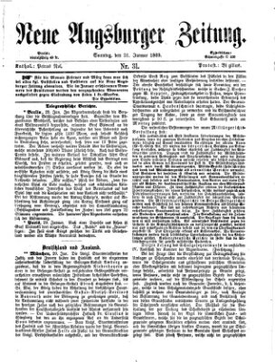 Neue Augsburger Zeitung Sonntag 31. Januar 1869