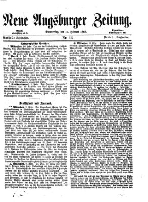 Neue Augsburger Zeitung Donnerstag 11. Februar 1869