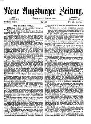 Neue Augsburger Zeitung Montag 15. Februar 1869