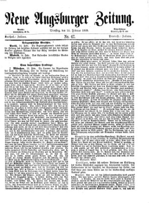 Neue Augsburger Zeitung Dienstag 16. Februar 1869